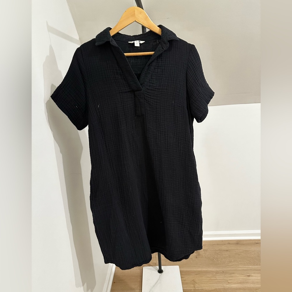 Three Dots Black T-Shirt Dress